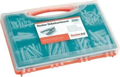 Image de Fischer UX/SX Boîte d'assortiment - Kit de vis et de chevilles - Béton - Plastique - Gris - 290 pièce(s) - Boîte (40991)