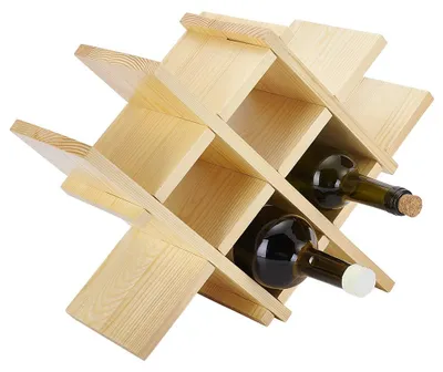 Weinregal aus Bambus für 8 Flaschen, X-Form, 50,3x15x37,2 cm