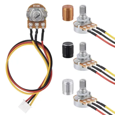 3x 10K Ohm lineares Drehpotentiometer WH148 B10K mit Kabel