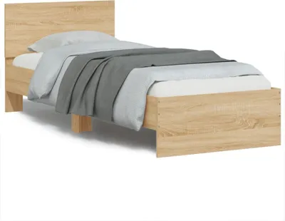 Obrázok produktu pre Posteľný rám s čelom a LED svetlami dub sonoma 90x190 cm