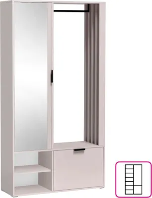 Produktbild von Kondela Garderobe mit Spiegel Muna - Kaschmir