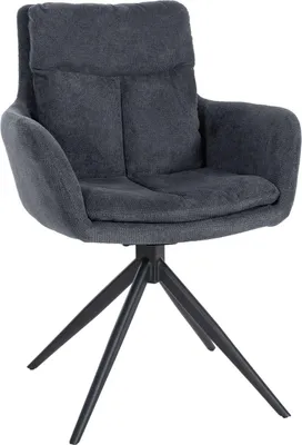 Immagine prodotto di Sedia da pranzo moderna - stile poltrona - seduta confortevole con funzione girevole a 180° | colore: nero