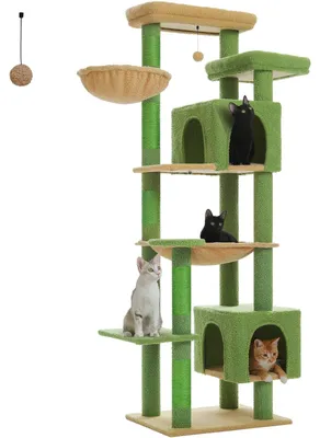 Produktbild von Katzenbaum – Kratzbaum – Katzenkletterwand – Kratzbäume aus Sisal – Katzenbaum – Hängematte – Katzenhaus