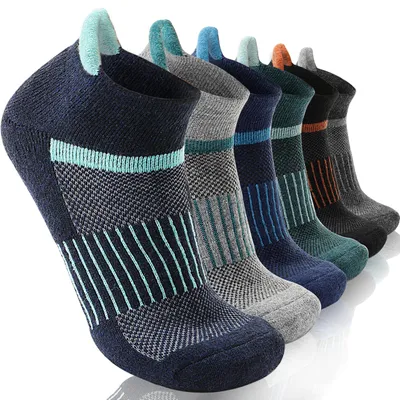 Zdjęcie produktu dla Omgoods - Skarpetki do kostki z wełny merino - Termiczne skarpety do biegania i wędrówek - 6 par - Kolory mieszane