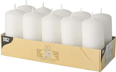 Produktbild von 10 świec filarowych Ø 40 mm - 90 mm biały