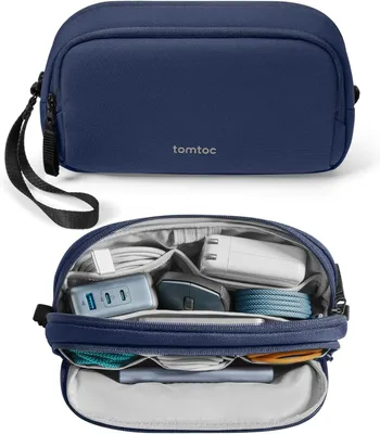 Produktbild von tomtoc Light T12 Elektronik-Zubehörtasche M, Marineblau