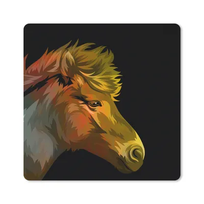 Produktbild von MuchoWow® Mauspad Mousepad Pferd - Gelb - Rot - Mädchen - Kinder - Mädchen 20x20 cm - Mousepads - Maus Mat - Pad - Mausunterlage - Desk Mat - Bureauartikeln