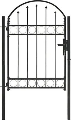 Produktbild von Gartentor ASSEN mit Bogenabschluss Stahl 102 x 125 cm Schwarz