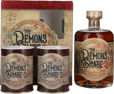 Image de The Demon's Share 6 Years Old Spirit Drink 40% Vol. 0,7l en boîte cadeau avec 2 Dosen The Demon's Share