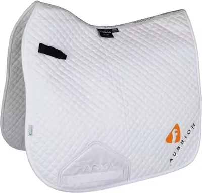 Productafbeelding van Aubrion - Dressuurdekken "ARMA", logo ER1583 (17 mm - 18 cm) (wit)