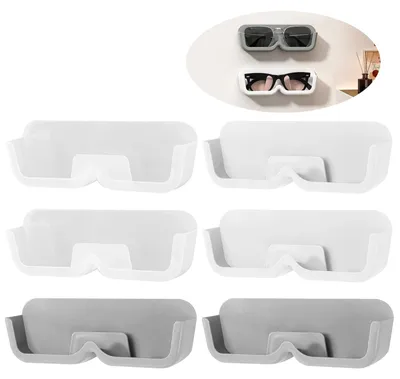 Brillenhalter Wandmontage 6er-Set selbstklebend Kunststoff