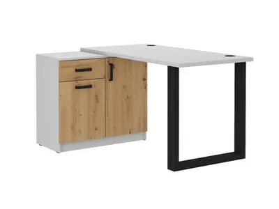 Obrázek produktu pro Psací stůl se skříňkou MABAKA 1 - šedý / dub artisan