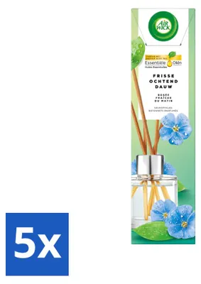 Produktbild von 5 x Air Wick Duftstäbchen Frischer Morgentau mit ätherischen Ölen 40 ml - Vorteilspackung - 5 Stücke