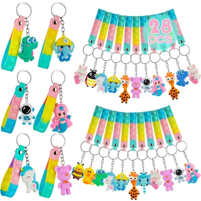Immagine prodotto di Omgoods - 28 portachiavi giocattolo antistress "Pop It" per bambini