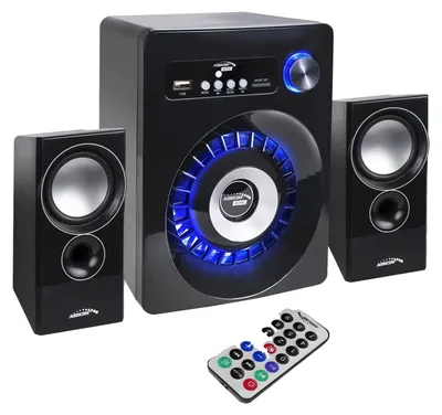 Zdjęcie produktu dla Zestaw głośników Bluetooth, system audio 2.1, połączenie bezprzewodowe, czarny, głośniki
