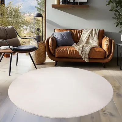 Obrázek produktu pro Carpetsale24 Pratelný Koberec s Krátkým Vlasem Protiskluzový Jednobarevný M?kký Moderní Stylový Koberec do Interiéru, Velikost: 200 cm kulatý