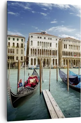 Produktbild von Bild auf Leinwand - Leinwandbild - Einteilig - Architektur venedig italien gondel - 70x100cm - Wand Bild - Wandbilder - Leinwanddruck - Wanddekoration - Leinwand bilder - Wandbild - PA70x100-2705