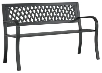 Produktbild von vidaXL Gartenbank Schwarz 120 cm Stahl