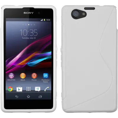 Produktbild von PhoneNatic Case kompatibel mit Sony Xperia Z1 Compact - weiß Silikon Hülle S-Style + 2 Schutzfolien