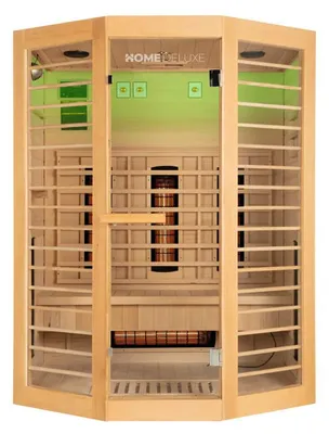 Produktbild von HOME DELUXE – Infrarotkabine REDSUN XL DELUXE - 155 x 120 x 190 cm - für 2 - 3 Personen, 6 Vollspektrumstrahler, Holz: Hemlocktanne I Infrarotsauna, Sauna, Wärmekabine, Infrarot