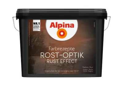 Produktbild von Alpina Innenfarbe Rost-Optik 0,7 L rostbraun und 0,5 L rostorange, glänzend