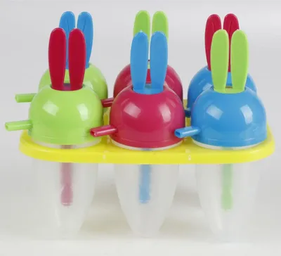 Image de 24x bâtonnets Moules à glace Supports Lot de 6 bacs à crème glacée Cuisine Congélation