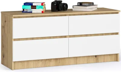 Image de Commode K120 4 tiroirs chêne Artisan blanc design moderne rangement