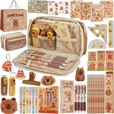 Produktbild von Schrein Set 49 Stücke, Federtasche mit Notizbuch und Stiften, für Schule
