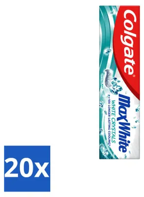 Zdjęcie produktu dla 20 sztuk pasty do zębów Colgate Max White Whitening Crystals - 100 ml - Opakowanie ekonomiczne