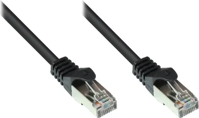 Produktbild von RNS® Patchkabel mit Rastnasenschutz, Cat. 5e, SF/UTP, PVC, 100MHz, schwarz, 15m, Good Connections®