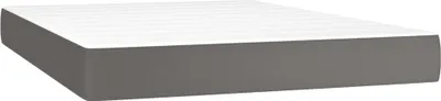 Image de vidaXL Matelas à ressorts ensachés Gris 140x200x20 cm Similicuir