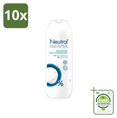 Imagen del producto de 10 champús neutros anticaspa para pieles sensibles - 250 ml - Pack grande - 10 unidades