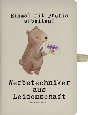 Produktbild von Mr. & Mrs. Panda Journal Werbetechniker Leidenschaft - Transparent - Geschenk, Kladde, Skizzenbuch, Adressbuch, Tagebuch, notizbuch