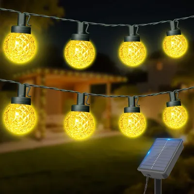 Solarlichterkette 12 m, 30 LEDs, warmweiß, Timer, 8 Modi, IP65