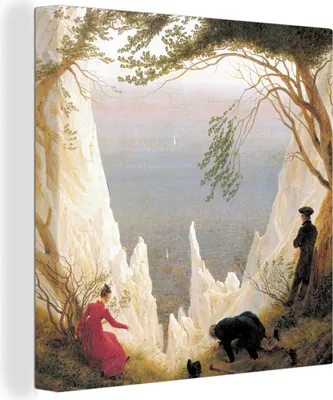 Produktbild von MuchoWow® - Leinwandbilder - Kreidefelsen auf Rügen - Caspar David Friedrich, Wandbild, Wanddeko Bilder Wohnzimmer, 50x50cm