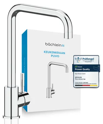Productafbeelding van Keukenkraan Plivo (chroom) - eengreepsmengkraan met 360° draaibare uitloop