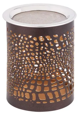 Windlicht & Räucherstäbchenhalter gold/schwarz, H 10 cm, Ø 8 cm