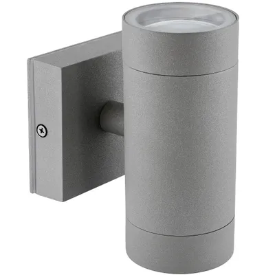 Produktbild von SSC-LUXon Außenleuchte LED Wand Schutzart IP54 mit 2x GU10 LED Lampen 230V 5W neutralweiß - Wandstrahler Up and Down in grau