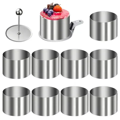 Immagine prodotto di Solidchoice - Dessertringen - 10 anelli in acciaio inossidabile per servire dessert