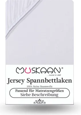 Produktbild von Jersey Spannbettlaken 90x200 cm - 100x200 cm Weiss - 100% Baumwolle