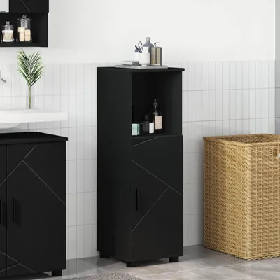 Obrázek produktu pro Maison Exclusive – Skříňka do koupelny, černá, 30 x 35 x 95 cm, materiál: dřevotříska, kov