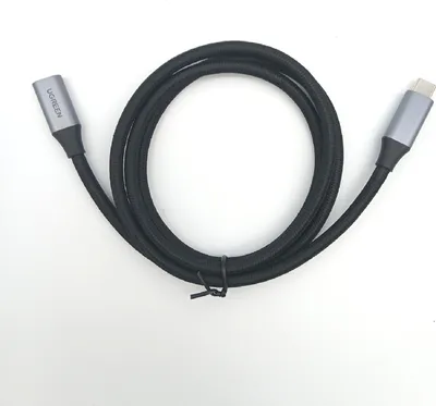 Produktbild von Ugreen USB-C 3.1 Extension Cable, 1 m, USB C, USB C, USB 3.2 Gen 2 (3.1 Gen 2), 10 Gbit/s, Schwarz, Grau