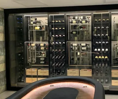 Image de Armoire à vin Armoire à vin vitrine Casier à bouteilles Armoire vitrine