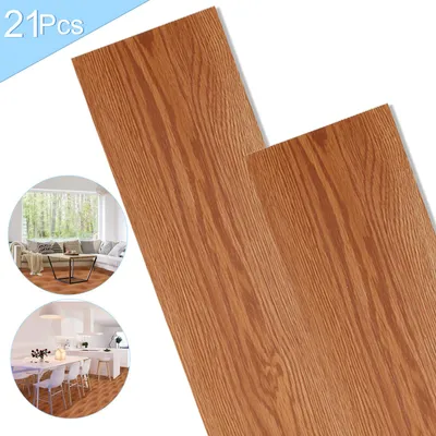 Zdjęcie produktu dla Podłoga winylowa PVC, 3 m², samoprzylepna, deski/płytki, antypoślizgowa, wodoodporna, 21 sztuk, wzór drewna (brązowy)