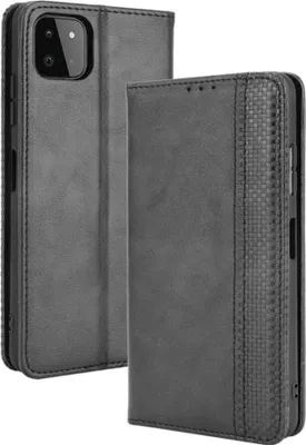 Produktbild von Samsung Galaxy A22 5G Hülle - Coverup Vintage Style Klapphülle - Schwarz