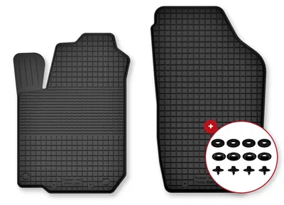 Produktbild von Gummi-Fußmatten Vorne für Volvo S40 I 1995-2004 (Limousine) – 2-tlg, Schwarz, Semi-Universal, angepasst – Wielganizator Semi-Universal