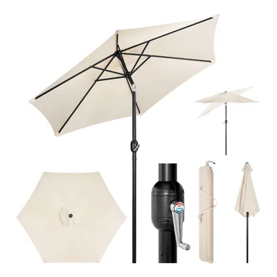 Produktbild von WOLTU Sonnenschirm, Strandschirm UV-beständig, 45° knickbar, Beige, 300cm