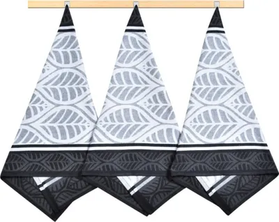 Produktbild von Küchentücher - 3er-Set - 50x70 cm - Schwarz, Weiß