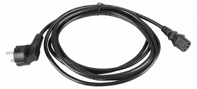 Produktbild von Netzkabel 3 m Schuko Schutzkontaktstecker (gewinkelt) 300SW C13 schwarz