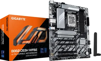 Obrázek produktu pro Gigabyte B860 DS3H WIFI6E - Základní deska - ATX - patice LGA1851 - čipová sada B860 - USB-C 3.2 Gen 2x2, USB 3.2 Gen 2, USB-C 3.2 Gen 1, USB 3.2 Gen 1 - 2,5 Gigabit LAN, Bluetooth, Wi-Fi 6E - integrovaná grafika (vyžaduje CPU)